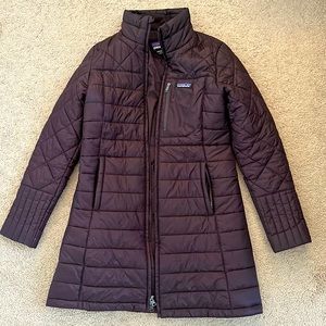 Patagonia Maroon Long Puffer Coat size M
